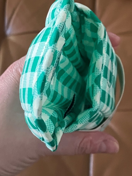 NWT New BAGGU Puffy Glasses Soft Case Eyeglass Sleeve Green Plaid Gingham main image 4